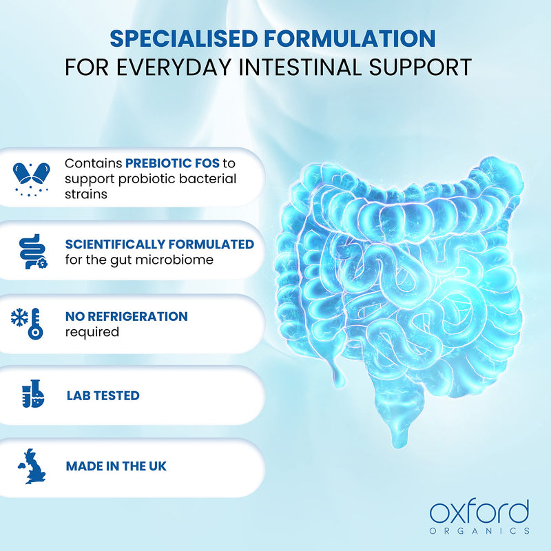 Advanced Probiotics for Gut Health | Scientifically Formulated Pre & Probiotic Gut Health Supplements | 60 Specialised Capsules with 5 Billion Bacterial Cultures, 100 Billion CFU/g Source | Made in UK - BeesActive Australia