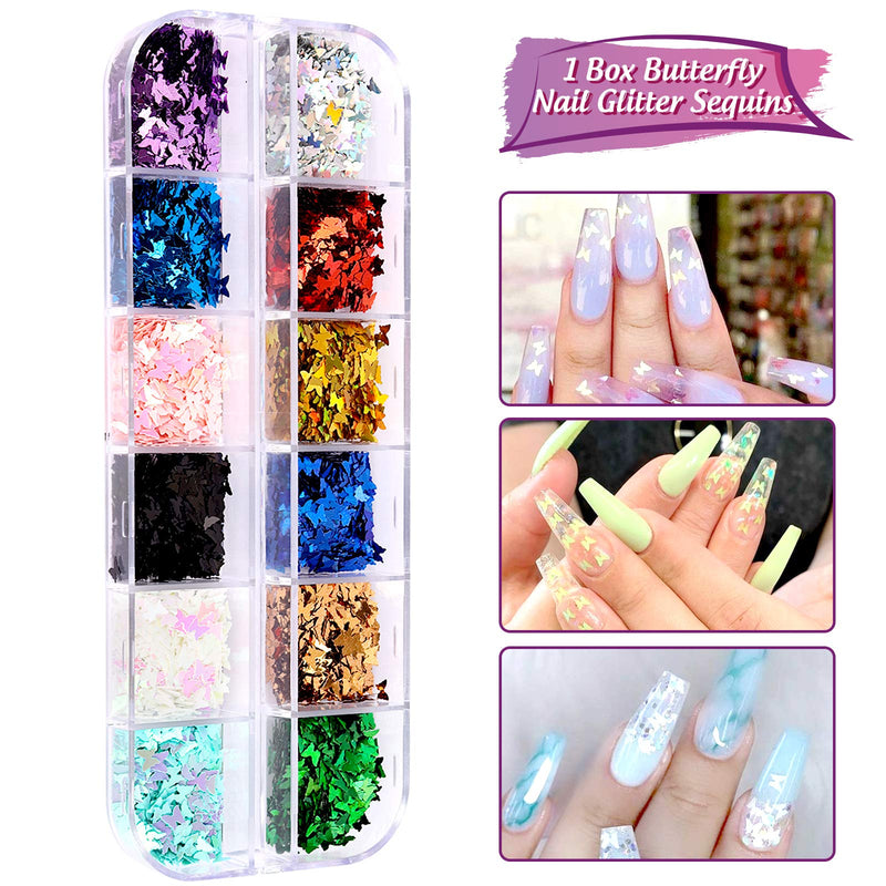 Teenitor Nail Art Decoration Set with 12 Sheets Nail Art Stickers, Nail Foil Flakes, Nail Sequins, Nail Rhinestones, Nail Tweezers, 3D Self-Adhesive Nail Stickers for Kids - BeesActive Australia