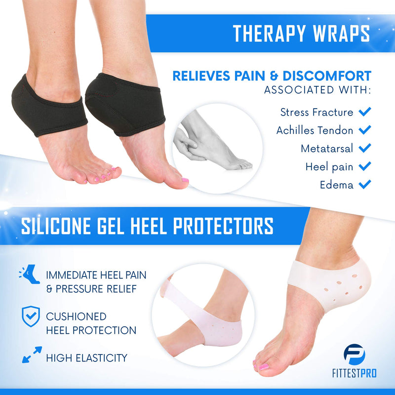 Plantar Fasciitis Foot Pain Relief 14-Piece Kit – Premium Planter Fasciitis Support, Gel Heel Spur & Therapy Wraps, Compression Socks, Foot Sleeves, Arch Supports, Heel Cushion Inserts & Heel Grips STANDARD (Women 8+ | Men 7-11.5) - BeesActive Australia