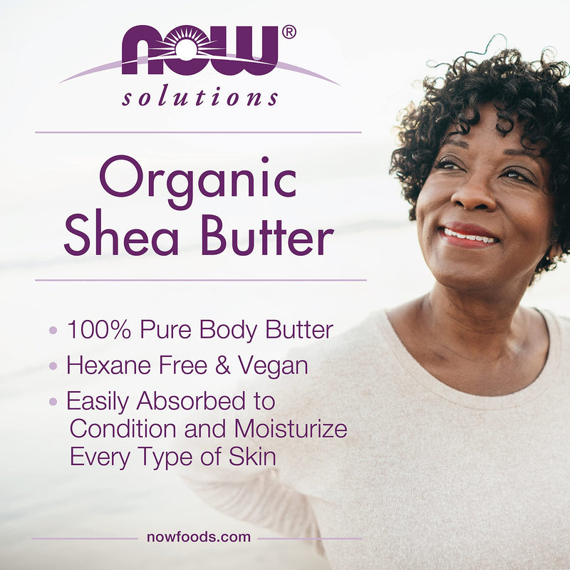 NOW Solutions, Certified Organic Shea Butter, Moisturizer For Rough And Dry Skin, Travel Size, 3-Ounce - BeesActive Australia