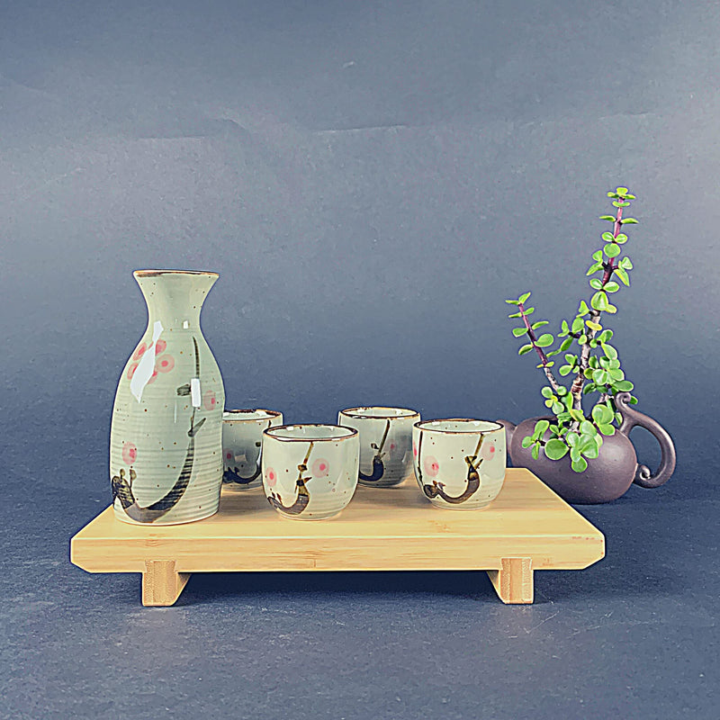 JapanBargain 2727, Sake Bottle Japanese Porcelain Saki Carafe Sake Decanter, 9.5 oz, Made in Japan 1 UmeBottle-9.5oz - BeesActive Australia