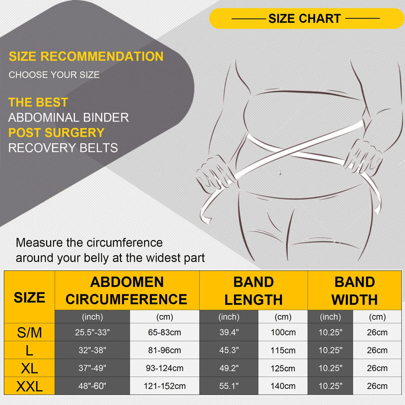 QEESMEI Postpartum Belly Band Abdominal Binder Post Surgery C-section Belly Binder Wrap Girdle Recovery Belt Back Support (Large, Black) Large - BeesActive Australia