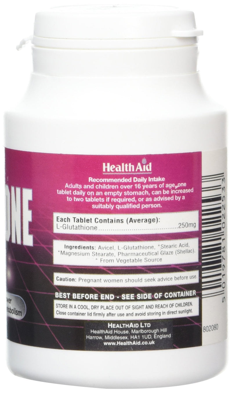 HealthAid L-Glutathione 250mg - 60 Tablets - BeesActive Australia