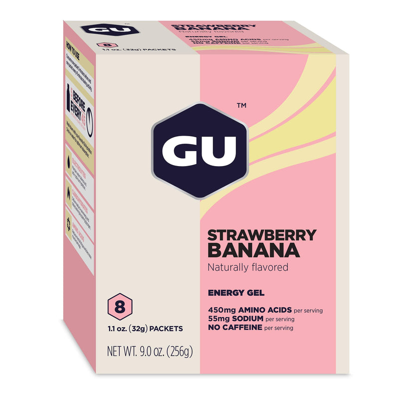 GU Energy Original Sports Nutrition Energy Gel, 8-Count, Strawberry Banana - BeesActive Australia