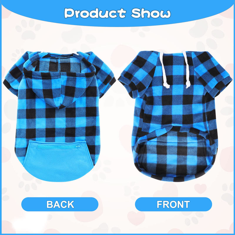 Rypet 2 Packs Large Plaid Dog Hoodie Pet Clothes Sweaters with Hat and Pocket Dog Pullover Sweatshirt for Medium Large Dog 5XL(Chest girth: 36 ", back length: 27.5") - BeesActive Australia