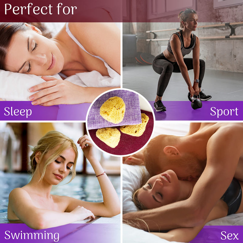 tom&pat Menstrual Sponge, Natural Tampon Alternative, DERMATEST: Very Good, with Jute Bag & Changeable Box for on The go, Natural Sponge as Period Sponge, Reusable, Zero Waste (Size: M / 5 x 5-7 cm) 5 pieces (5-7 cm) - BeesActive Australia