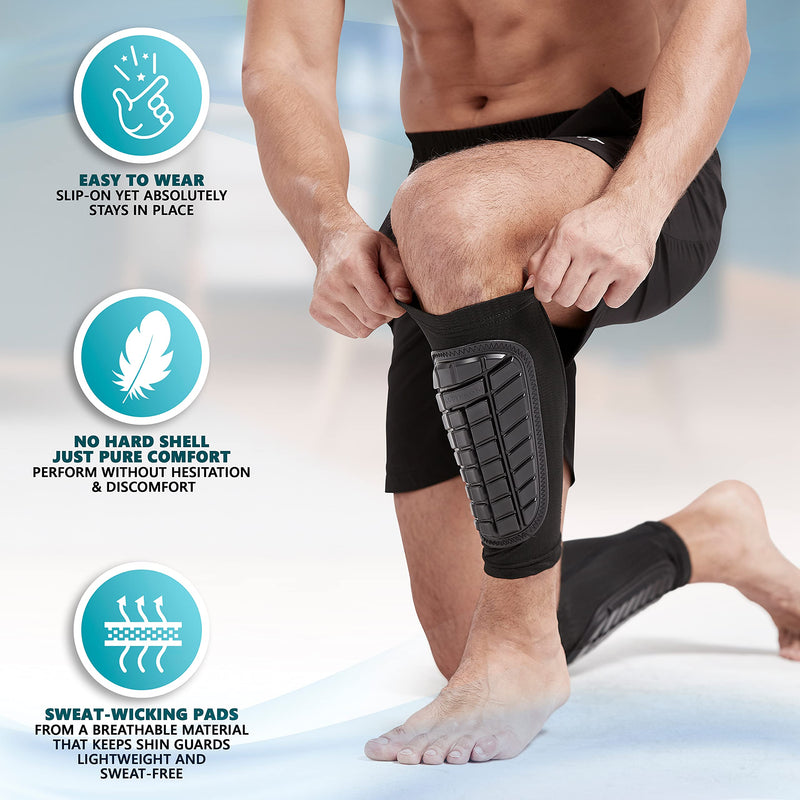 Bodyprox Soccer Shin Guards Sleeves for Men, Women and Youth Medium - BeesActive Australia