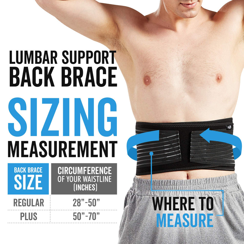 Lumbar Support Back Brace for Men and Women (Regular 28" - 50") Regular 28" - 50" - BeesActive Australia