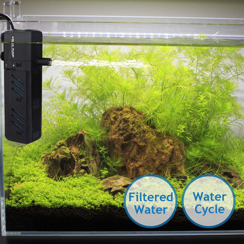 NO.17 Submersible Aquarium Internal Filter, Adjustable Fish Tank Filter with Water Pump for Fish Tank 200GPH, 8W - BeesActive Australia