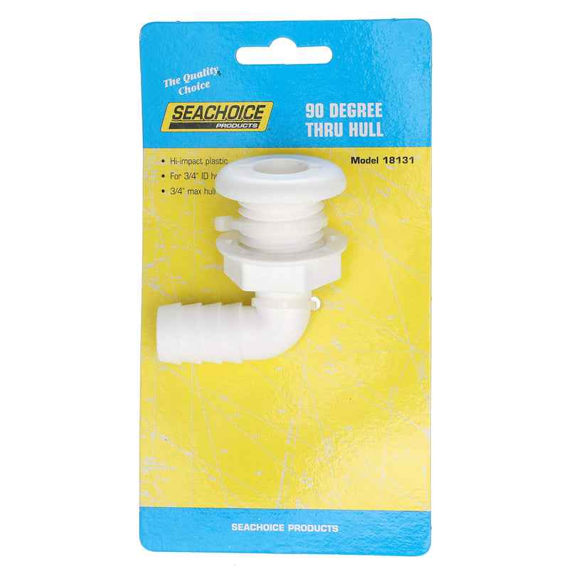 Seachoice 18131 90-Degree Angled Thru-Hull Connector, White Finish, 0.75 Inches - BeesActive Australia
