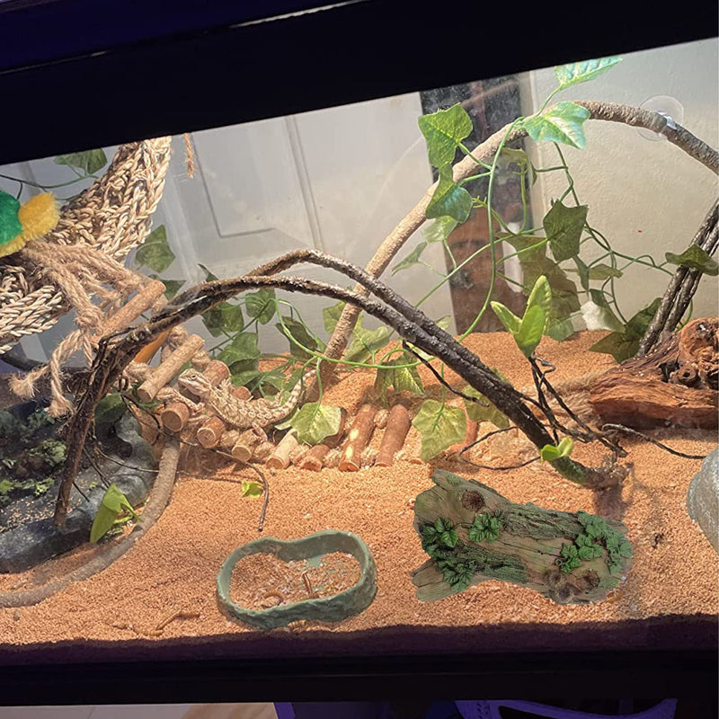 MUYG Reptile Hides and Caves Lizard Log Resin Hollow Tree Trunk Habitat Decor Bearded Dragon Hideout Cave Bark Habitats Decoration Gecko Hut for Chameleon Frog Crested Gecko Snake Spider (3Pcs) - BeesActive Australia