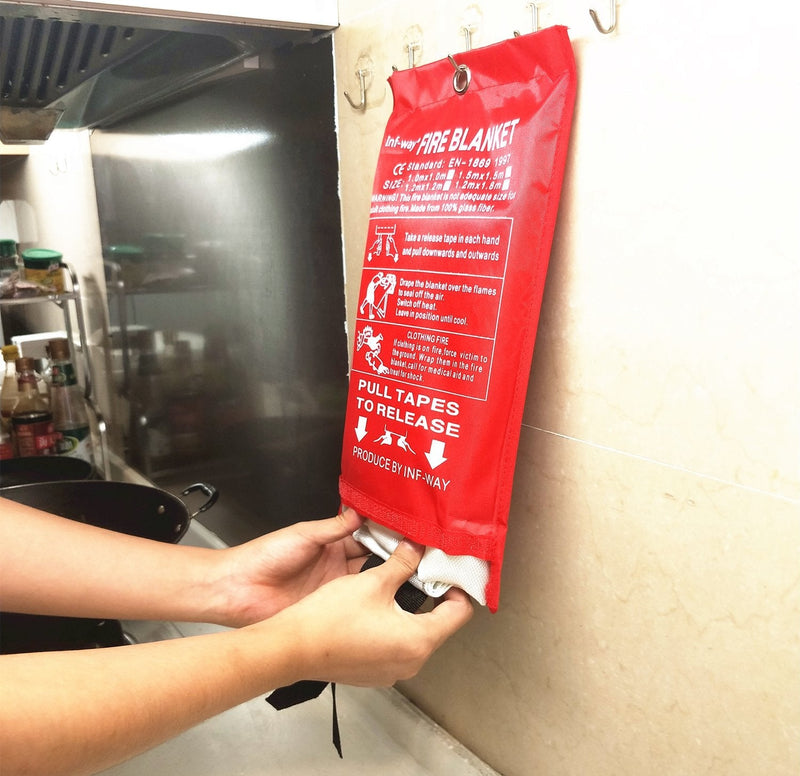 Inf-way Fire Blanket, Fiberglass Fire Flame Retardent Emergency Surival Fire Shelter Safety Cover S 39.3''x39.3'' - BeesActive Australia
