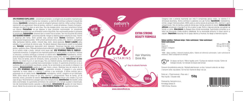 Nature's Finest by Nutrisslim Hair Vitamins - 30 Day Treatment with Biotin, Collagen Vitamin C and MSM | Supports Strong and Healthy Hair (1) 1 - BeesActive Australia