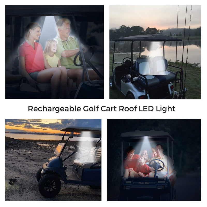 2-Pk Universal Golf Cart Roof Stick On Anywhere One Touch LED Light fits Club Cart, Onward, Precedent, EZGO, Yamaha, and Garia carts, USB Rechargeable Puck designed for golf cart use, Great Golf Gifts - BeesActive Australia