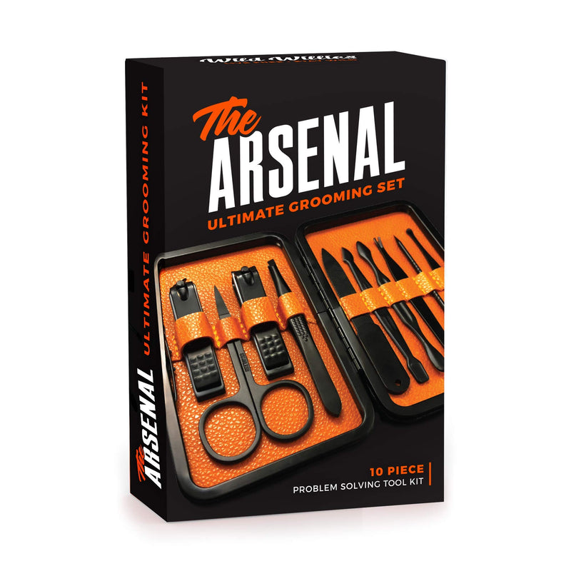 High End Grooming Manicure kit for Men and Women - The Arsenal 10pc Ultimate Manicure and Pedicure Set By Wild Willies - BeesActive Australia