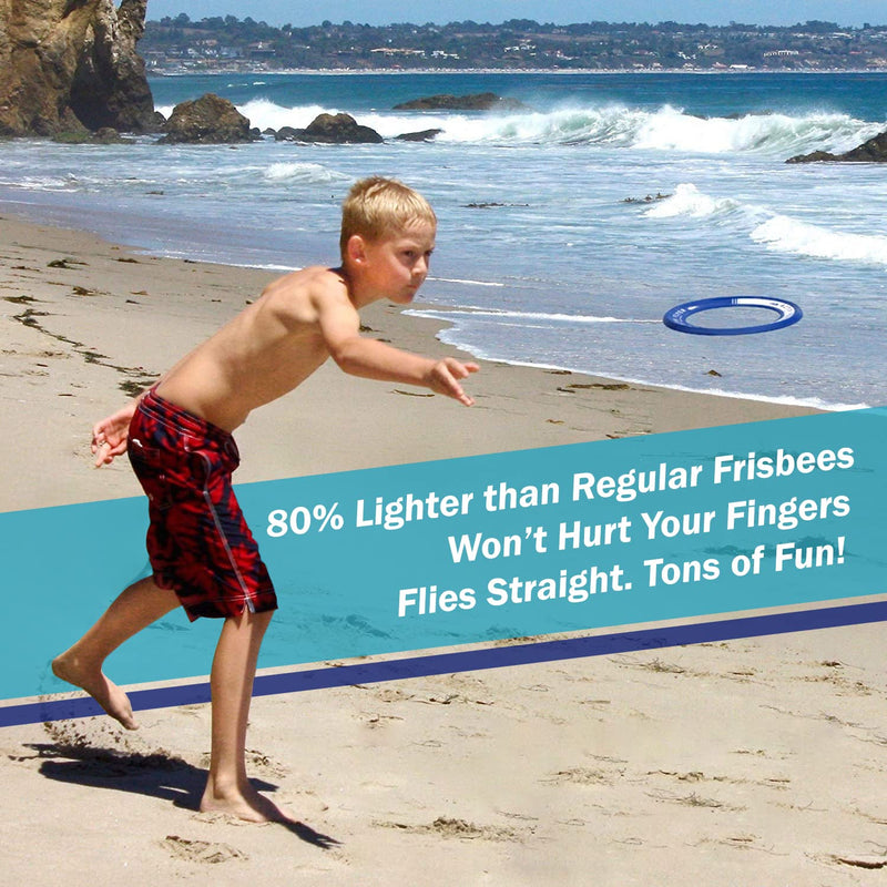 Activ Life Kid's Flying Rings [2 Pack] Fly Straight & Don’t Hurt - 80% Lighter Than Standard Flying Discs - Replace Screen Time with Healthy Family Fun - Get Outside & Play! Made in USA Cyan/Blue - BeesActive Australia
