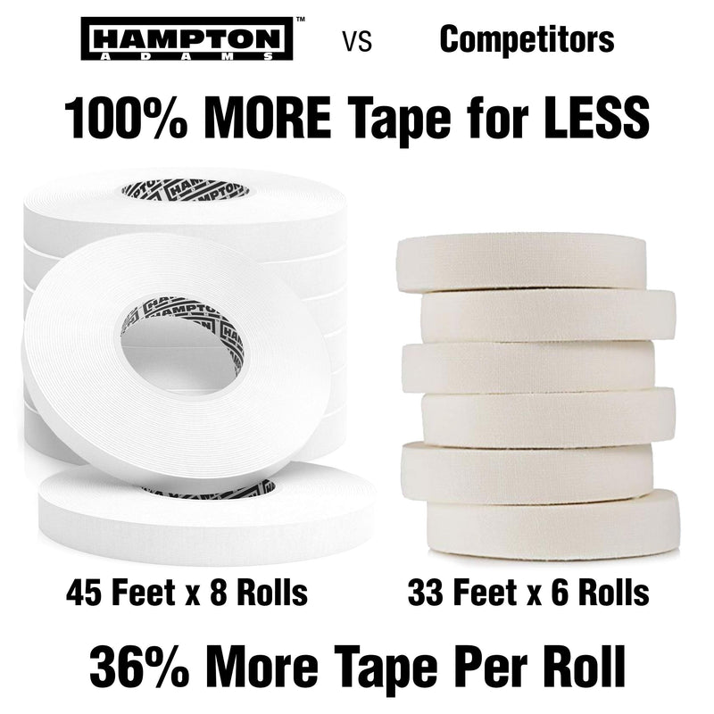 (8 Pack) White Finger Tape - Athletic Tape | 0.3” x 45 Feet - for Rock Climbing, BJJ Jiu Jitsu, Grappling, MMA, Crossfit and Martial Arts by Hampton Adams - BeesActive Australia