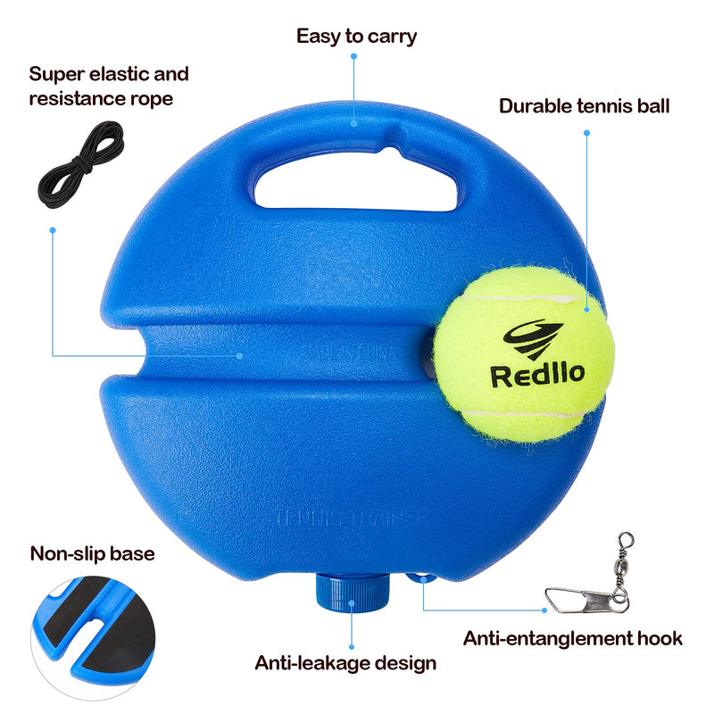 Redllo Solo Tennis Trainer Rebound -Portable Tennis Equipment for Self-Practice Includes 4 String Balls 2 Tennis Vibration Dampeners.Works for Aduls, Kids, Beginners - BeesActive Australia