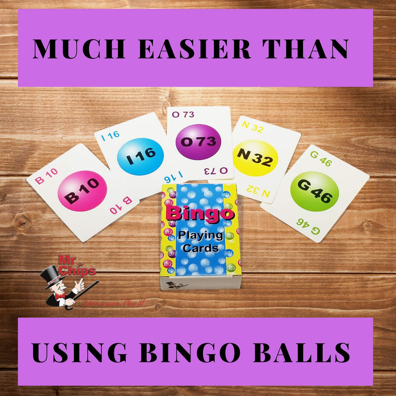 [AUSTRALIA] - MR CHIPS Professional Plastic Coated Bingo Playing Cards - 75 Deck of Cards - Colorful 