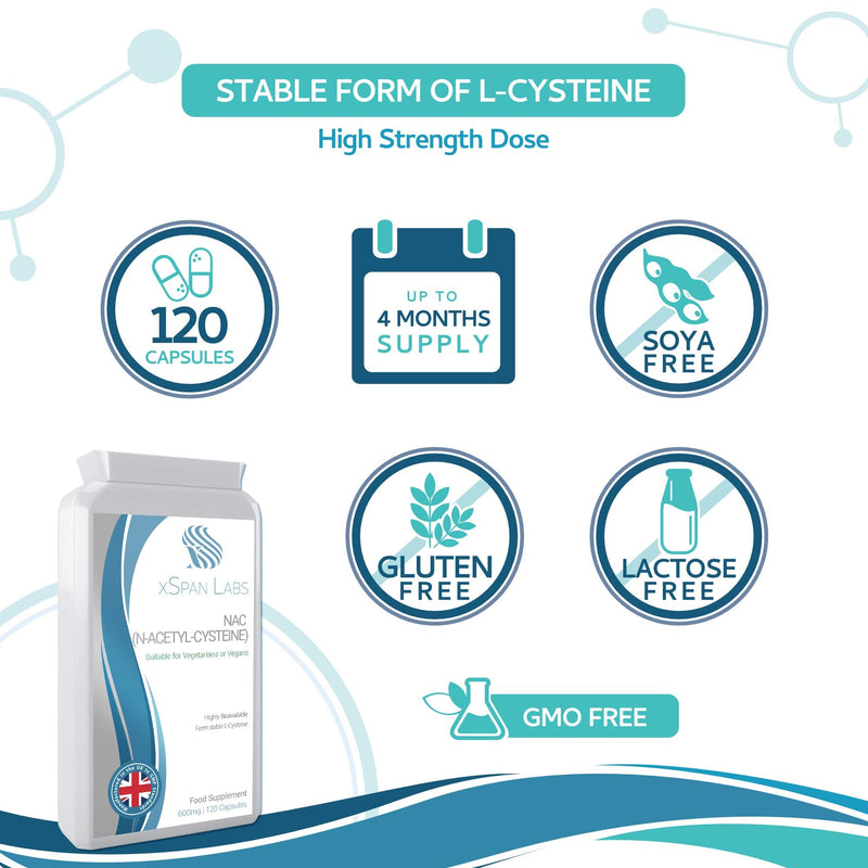 N-Acetyl Cysteine (NAC) 600 mg 120 Capsules - BeesActive Australia
