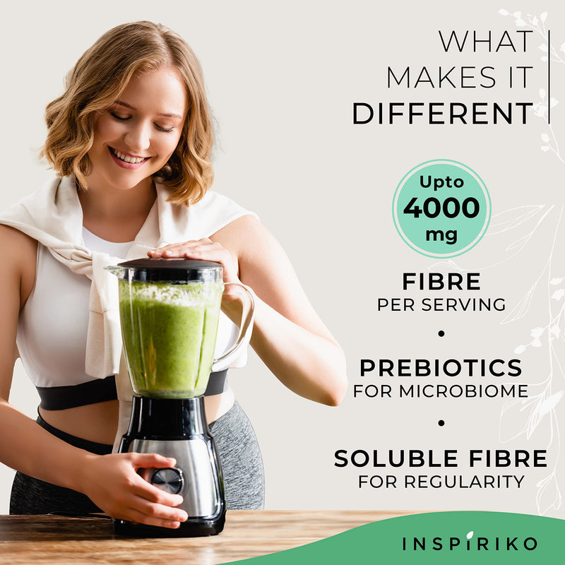 Organic Prebiotic Fibre Supplement - Award Winning Gut Health Supplement with 9 High Fiber Superfoods - High in Soluble Fibre Powder, Prebiotics & Insoluble Fibre. 180 Grams. by Inspiriko - BeesActive Australia