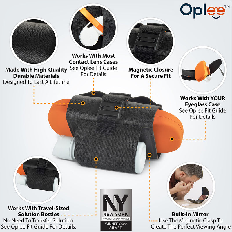Oplee� Travel Contact Lens Case, Portable Design with Built-in Mirror (Travel Case Only) Black - BeesActive Australia