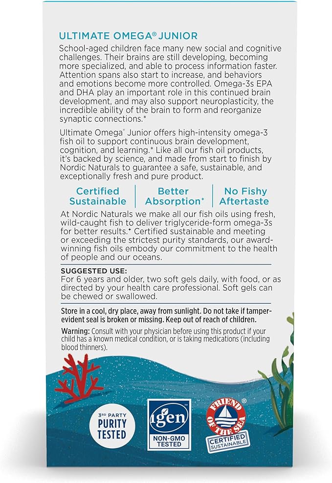 Nordic Naturals Ultimate Omega Junior 90 Soft Gel - BeesActive Australia