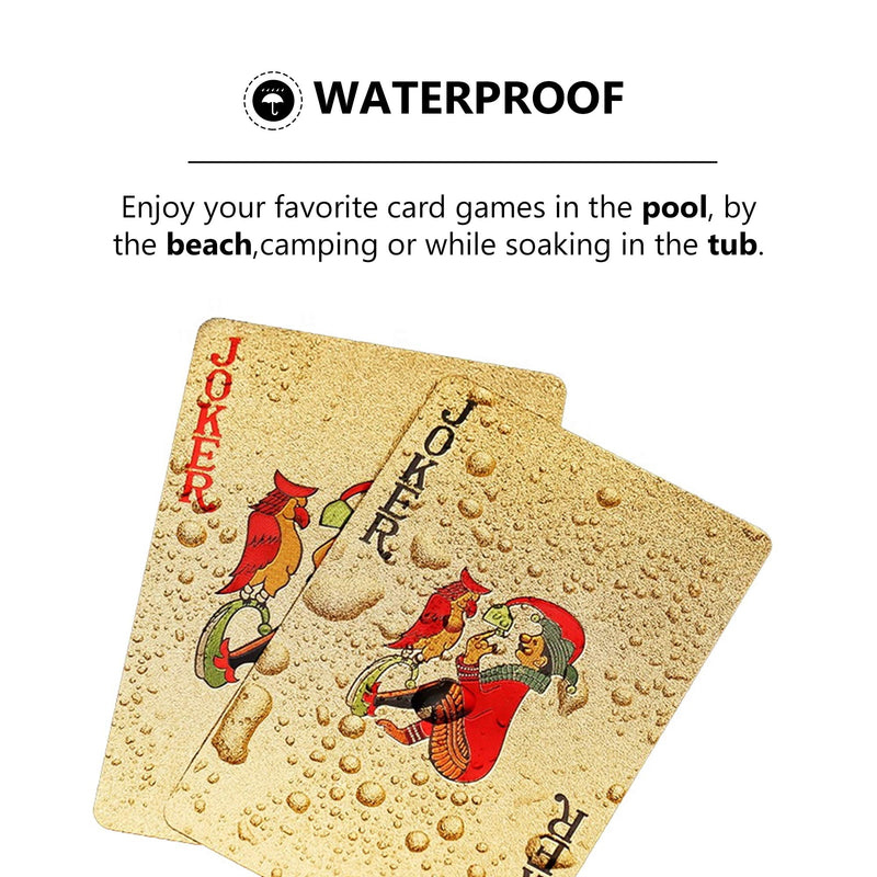Magic Kiss Waterproof Gold and Silver Foil Poker Playing Cards, Deck of Plastic Playing Cards Gift Gold 1 Deck - BeesActive Australia