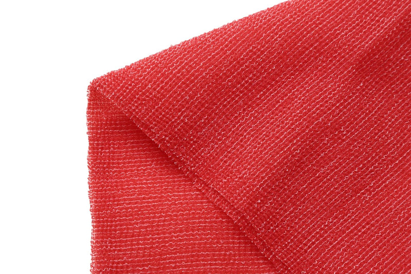 Extra Rough, Exfoliating Washcloth [Made in Japan] Exfoliating Towel Special Texture Makes Fluffy Foam Lather, Back Scrubber, Dead Skin Cell Remover [Loofah for Women and Men] (Red) Red - BeesActive Australia