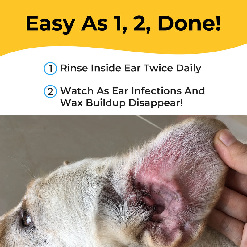 Smiling Paws Pets Medicated Tris Flush - Dog Ear Cleaner Solution and Infection Treatment for Dogs and Cats - Ear Cleaner for Dogs & Cats - Cat & Dog Ear Wash - Contains Ketoconazole - 12oz - BeesActive Australia