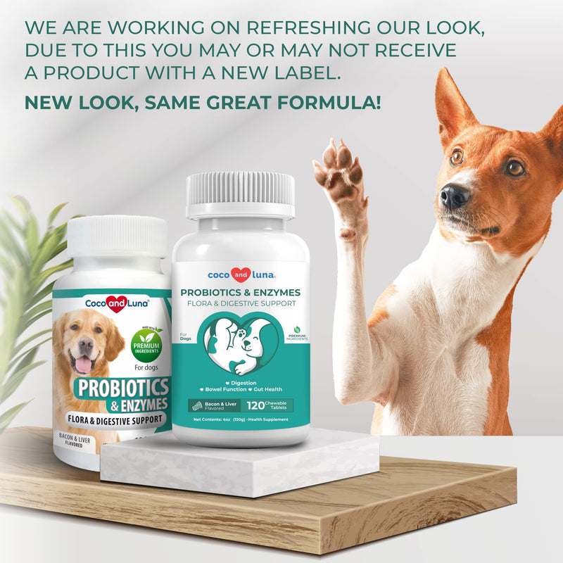 Probiotics for Dogs - 5.5 Billion CFUs with Digestive Enzymes and Prebiotics - Dog Allergies, Diarrhea, Bad Dog Breath, Constipation, Yeast, Hot Spots, Gas Relief - 120 Chewable Tablets - BeesActive Australia