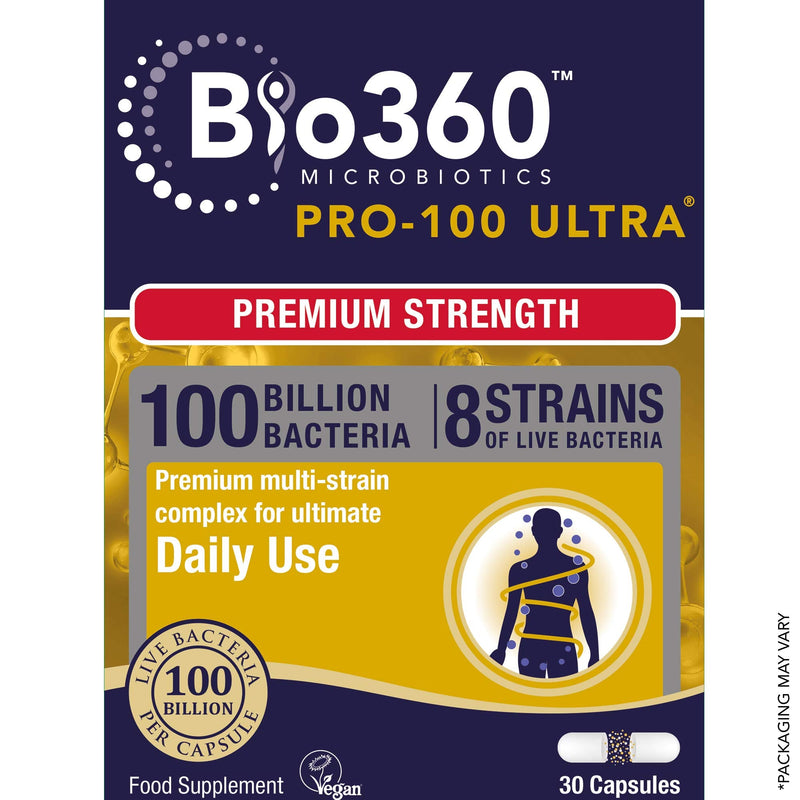 Natures Aid Bio360 Pro-100 Ultra (100 Billion Bacteria), from Natures Aid, 30 Capsules Bio360 Pro-100 Ultra 30 Capsules - BeesActive Australia