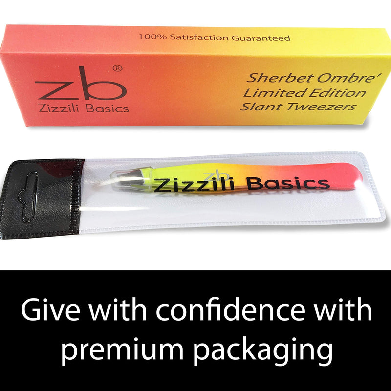 Zizzili Basics Tweezers - Limited Edition Sherbet Ombre Slant Tip - Best Tweezer for Eyebrow, Facial Hair Removal and your Precision Needs - BeesActive Australia