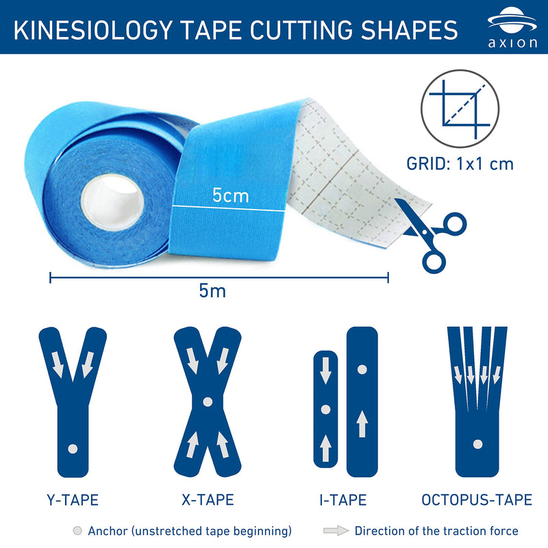 Axion Kinesiology Tapes. Set of 6. Different Waterproof Colours. Skin-Friendly Elastic Self-Adhesive Bandage Physio Tape Ideal for Sports and Everyday Use on Ankle, Back, Neck, Knee, or Shoulder 02) Mixed Set of 6 - BeesActive Australia