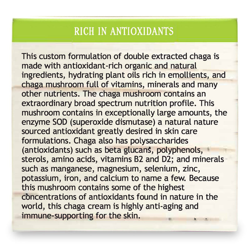 Maine Chaga Face & Body Cream, 4 oz Value Size, Wild Harvested Chaga, Made With Natural Ingredients, Lightweight for the Face Yet Moisturizing for the Whole Body - BeesActive Australia