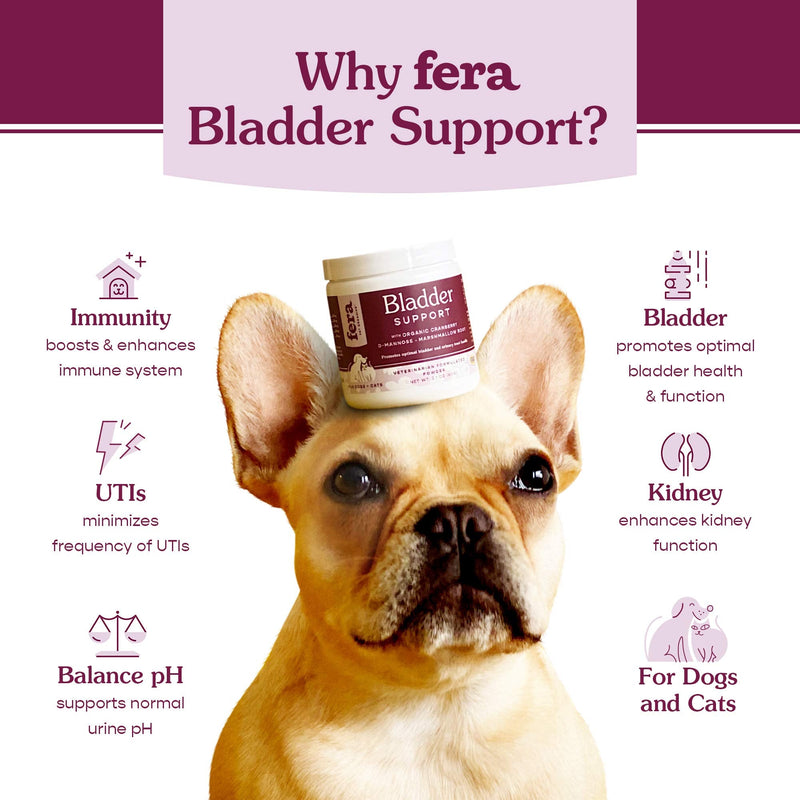 FERA PET Organics Bladder Support Dog and cat Supplement – Kidney and Urinary Tract Health and Bladder Infection Prevention Supplements - Helps with Incontinence and Immune Antioxidant Vitamin - BeesActive Australia
