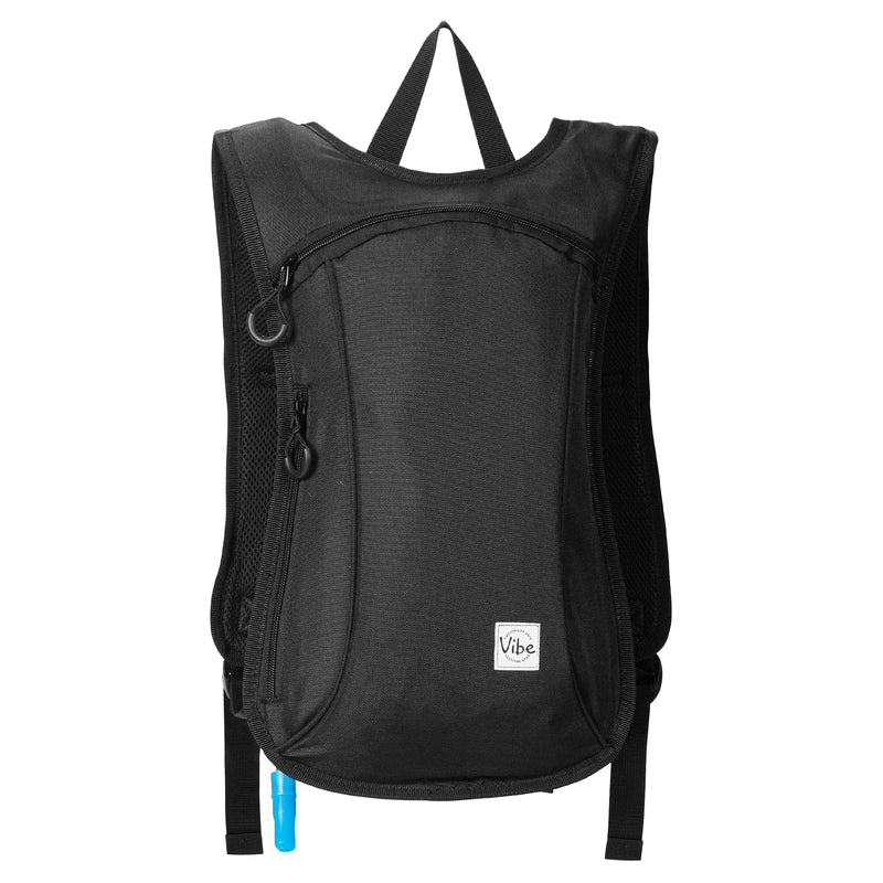 Vibe Hydration Backpack Pack from Recycled Polyester - 2L Bladder for Women Men Rave Black - BeesActive Australia