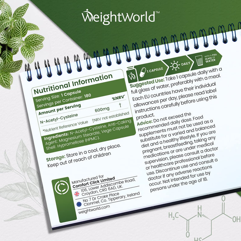 NAC Supplement - 6 Months Supply - NAC N Acetyl Cysteine 600mg - 180 Vegan Capsules - Amino Acid Nutritional Supplement - Highly Bioavailable, Non Toxic & Stable Form -Glutathione Supplement - BeesActive Australia