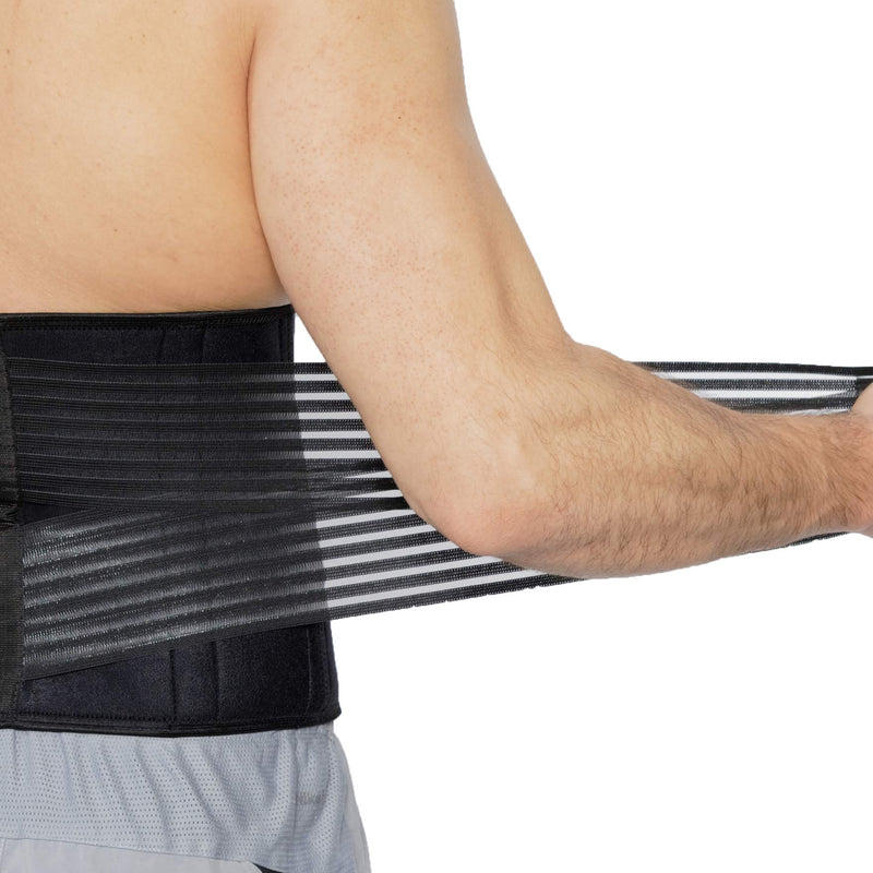 Neotech Care Neoprene Back Brace, Lumbar Support with Double Banded Strong Compression Pull Straps (Black, Size M) Black - BeesActive Australia
