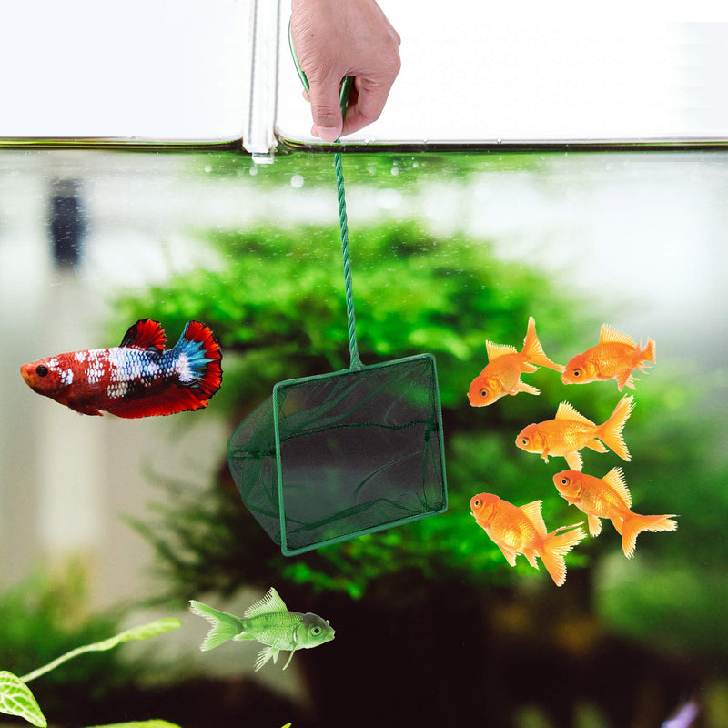 Lpraer Aquarium Fish Net Fine Mesh Nylon Net with Long Handle Square Quick Catch Net for Fish Tank 6 inch - BeesActive Australia