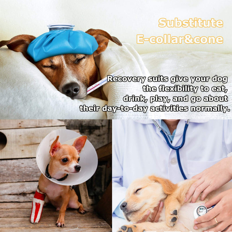 Pawcomon Recovery Suit for Dog After Surgery,Male Female Pet Onesie Clothes Dog Abdominal Wounds Bandages E-Collar& Cone Alternative,Prevent Licking Surgical Snuggly Suit X-Small Rainbow - BeesActive Australia