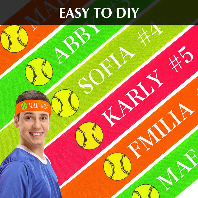 12 Pieces Tennis Tie Headband Hair Band Unisex Dry Head Tie Sport Tie Back Headband for Basketball, Running, Tennis, Karate, Athletics Neon Color - BeesActive Australia