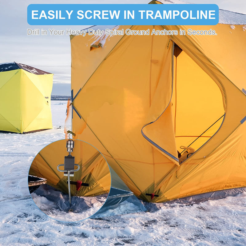 Hotop Ice Fishing Shelter Anchor Ice Shanty Anchor Outdoor Camping Tent Threaded Tent Peg Winter 235 Carbon Steel Ice Shelter Tent Accessories for Ice Fishing Winter Fishing Tent Accessories 2 - BeesActive Australia