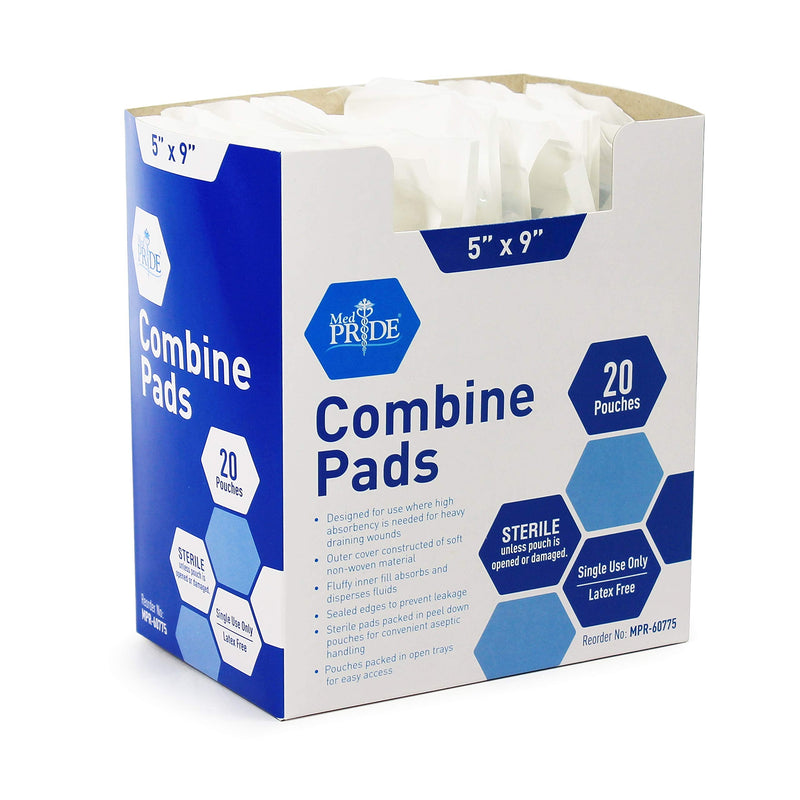 Medpride Sterile Abdominal- ABD Combine Pads| 40-Pack, 5 x 9 Inches| Extra Absorbent & Thick, Individually Wrapped Wound Dressing, First Aid Pads| Surgical-Grade, Nonstick- for Heavy Leakage, Post Op - BeesActive Australia