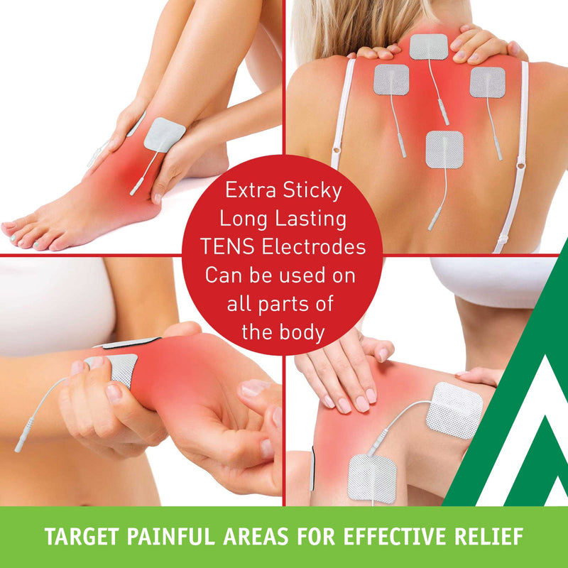 Med-Fit ® Tens pads 40 pads 10 packs of extra long lasting self adhesive Tens pads size 5cm x5cm 2"x 2" Compatible with most TENS - BeesActive Australia