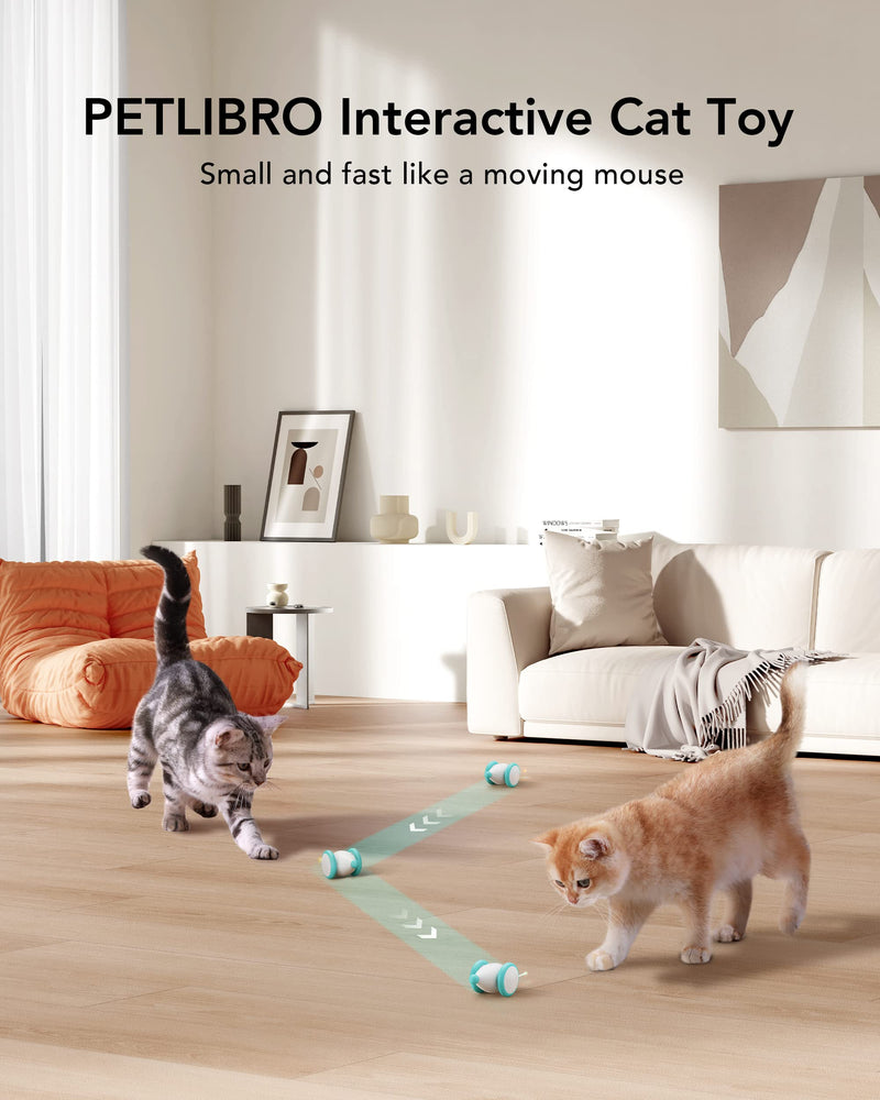 PETLIBRO Interactive Cat Toys for Indoor Cats, Automatic Cat Toys with LED Lights, Kitten Toys, Smart Electric Cat Mice Toys, Pet Exercise Toys, USB Rechargeable, Auto On/Off - BeesActive Australia