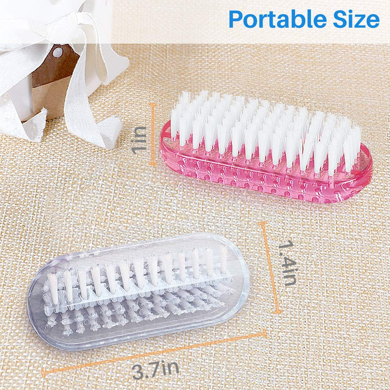 Kalevel 4pcs Plastic Nail Brush Double Sided Handle Fingernail Scrubbing Brush Toe Cleaning Brush for Men Women Kids Manicure Pedicure - BeesActive Australia