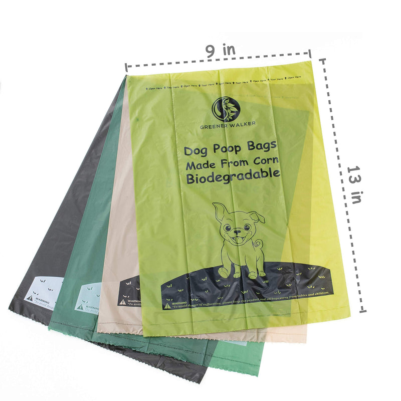 GREENER WALKER Poop Bags for Dog Waste-270 Bags,Extra Thick Strong 100% Leak Proof Biodegradable Dog Waste Bags (Green) Green 270 Count (Pack of 1) - BeesActive Australia