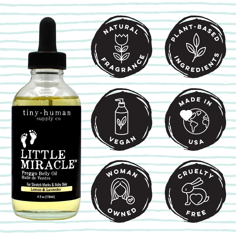 Little Miracle Preggo Belly Oil (Unscented) for Preventing Pregnant Mama Stretch Marks and Itching Unscented  - BeesActive Australia