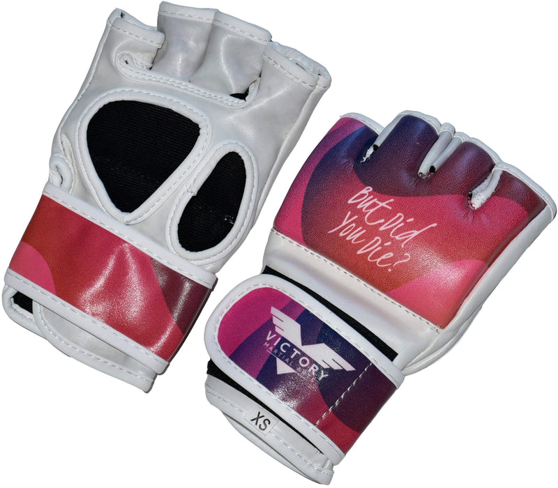 Women's MMA Gloves Boxing Gloves Synthetic Leather Fingerless Punching Bag Gloves for Kickboxing, Sparring, Muay Thai and Heavy Bag X-Small But Did You Die - BeesActive Australia